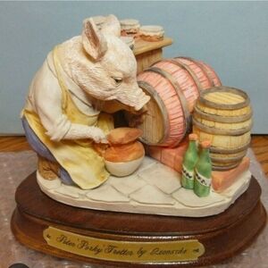 Pig Figurine - Cream and Brown